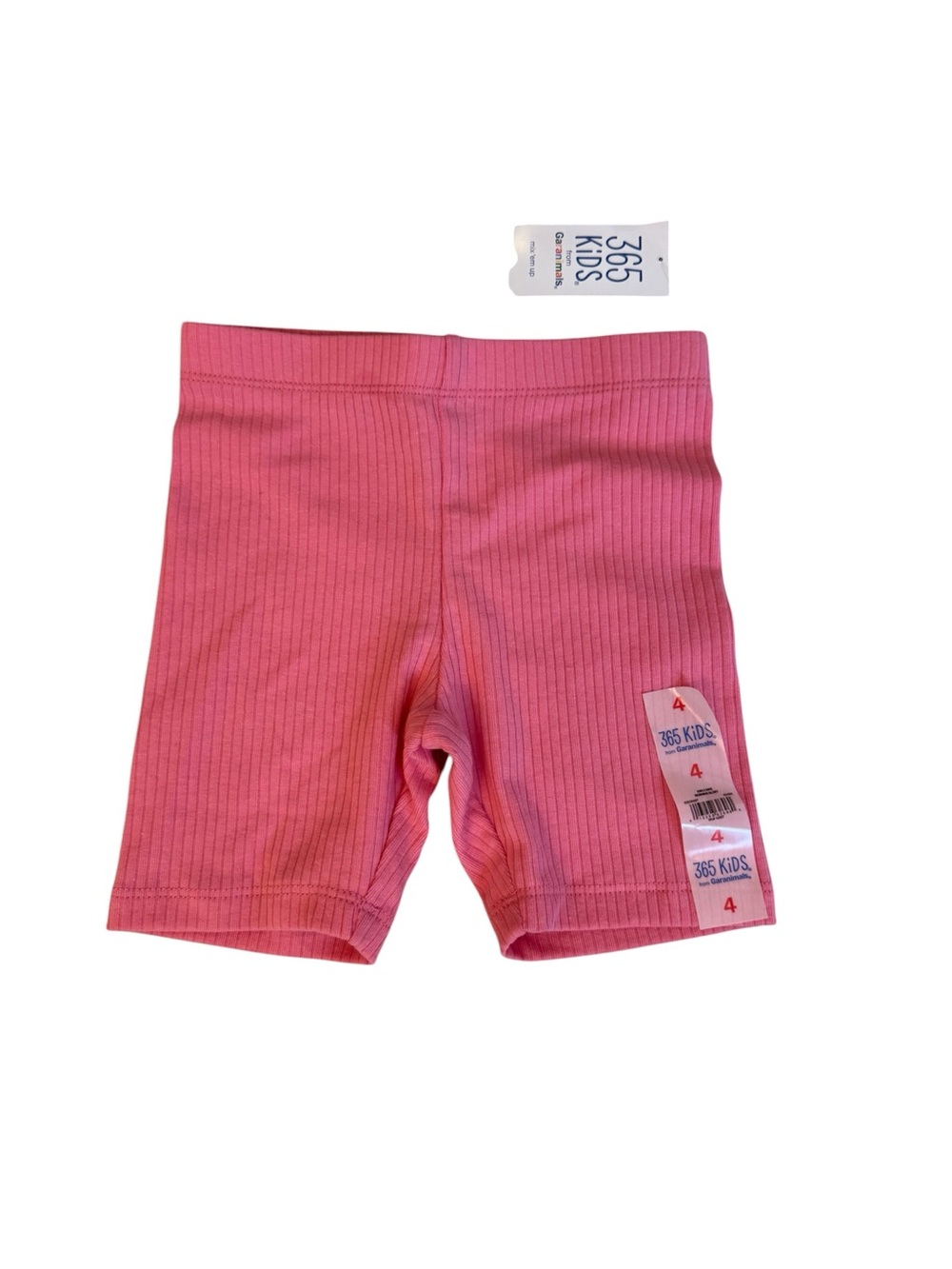 NWT 365 Girls Pink Ribbed Bike Shorts, Size 4
